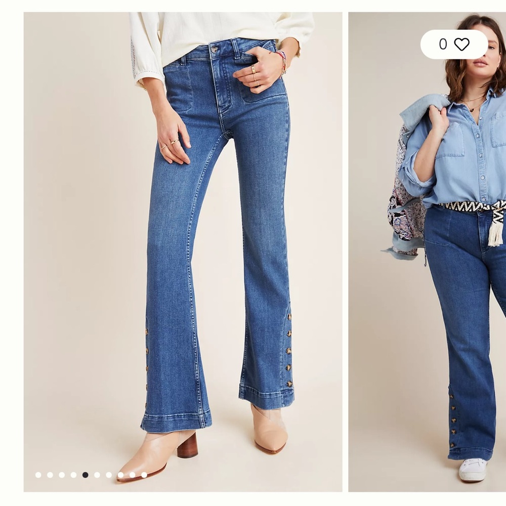 Anthropologie Pilcro Button-Hem High-Rise Bootcut Jeans size 27 Letterpress - Picture 10 of 12